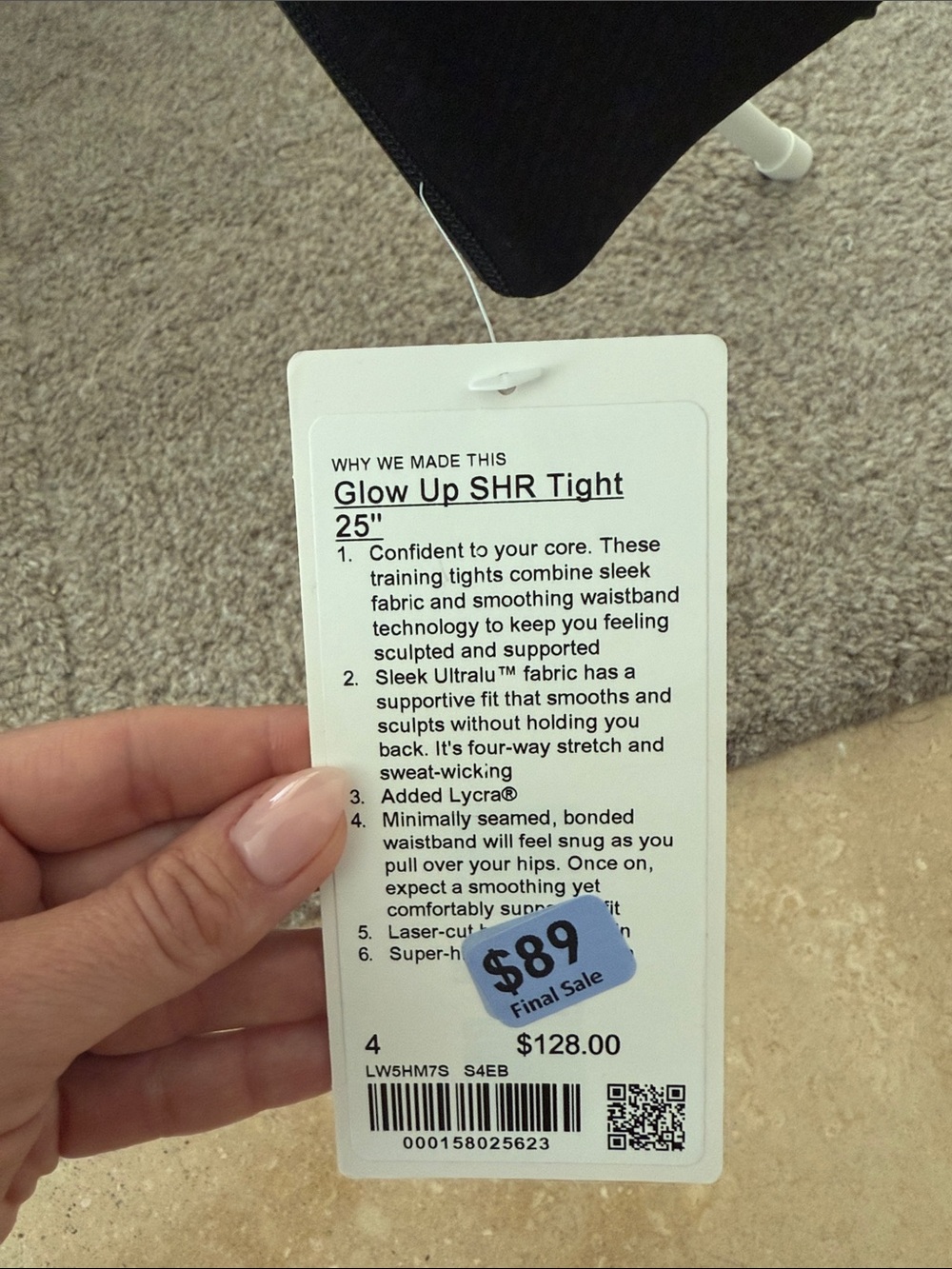 NWT Size 4 Lululemon Glow-Up High Rise Tight - Picture 3 of 6